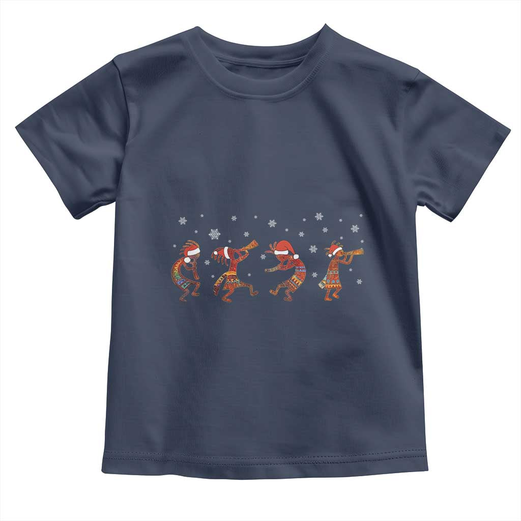Funny Christmas Native American Toddler T Shirt Santa Kokopeli Snowflake TS11 Navy Print Your Wear