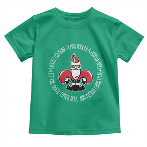 Funny Cajun Louisiana Christmas Toddler T Shirt Laissez Les Bons Temps Rouler & Joyeux Merry Christmas Santa Saint Symbol TS11 Irish Green Print Your Wear