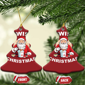 Funny Jewish Xmas Christmas Ornament Santa Is Eating Chinese Food Hanukkah Hebrew TS11 Christmas Tree Red Print Your Wear