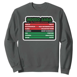 Nguzo Saba The 7 Principles Of Kwanzaa Sweatshirt TS11 Dark Heather Print Your Wear