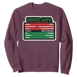 Nguzo Saba The 7 Principles Of Kwanzaa Sweatshirt TS11 Maroon Print Your Wear