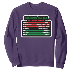 Nguzo Saba The 7 Principles Of Kwanzaa Sweatshirt TS11 Purple Print Your Wear