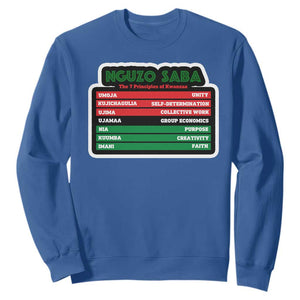 Nguzo Saba The 7 Principles Of Kwanzaa Sweatshirt TS11 Royal Blue Print Your Wear