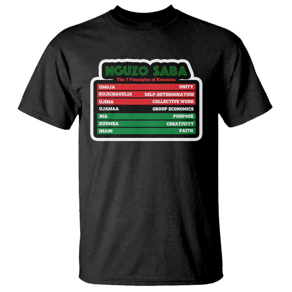 Nguzo Saba The 7 Principles Of Kwanzaa T Shirt TS11 Black Print Your Wear