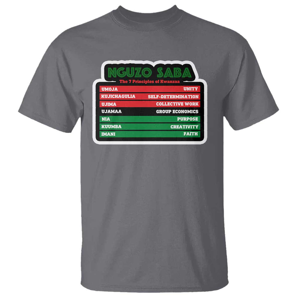 Nguzo Saba The 7 Principles Of Kwanzaa T Shirt TS11 Charcoal Print Your Wear