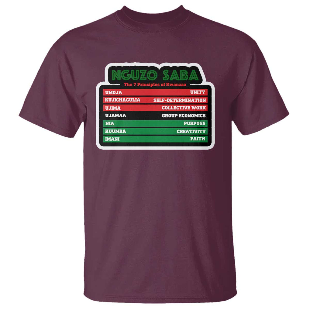 Nguzo Saba The 7 Principles Of Kwanzaa T Shirt TS11 Maroon Print Your Wear