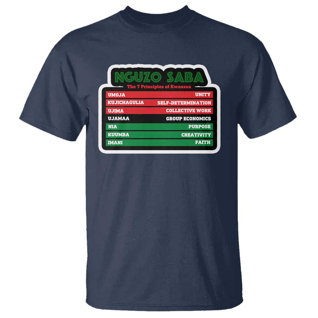 Nguzo Saba The 7 Principles Of Kwanzaa T Shirt TS11 Navy Print Your Wear