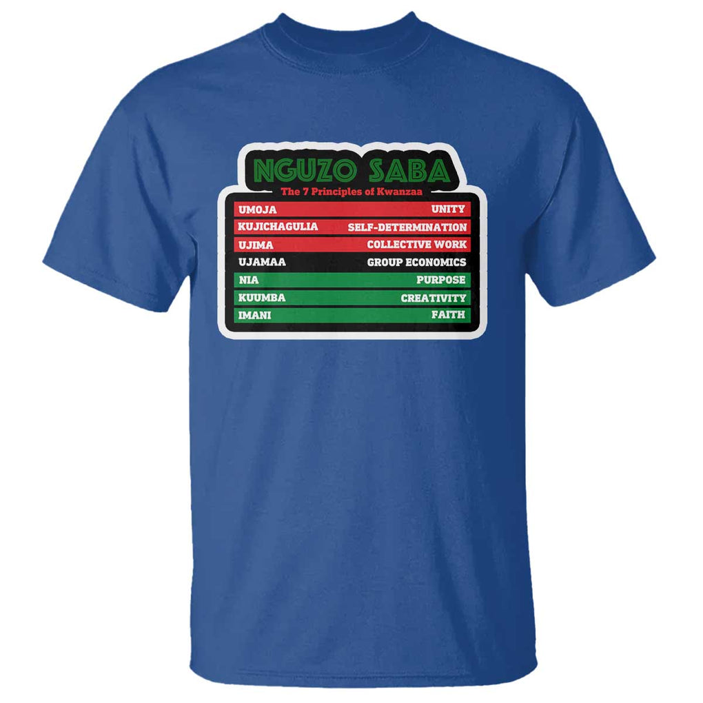 Nguzo Saba The 7 Principles Of Kwanzaa T Shirt TS11 Royal Blue Print Your Wear