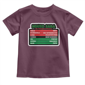 Nguzo Saba The 7 Principles Of Kwanzaa Toddler T Shirt TS11 Maroon Print Your Wear