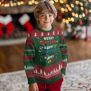 Funny Merry Christmas Happy Hanukkah Happy Kwanzaa Holiday Ugly Christmas Sweater TS11 Christmas Print Your Wear
