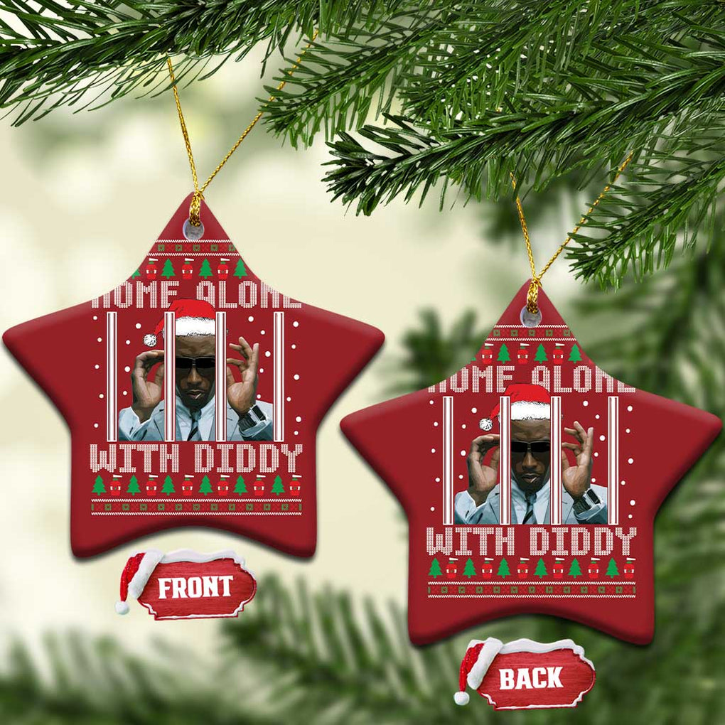 Funny Dirty Santa Diddy Xmas Christmas Ornament Home Alone With Diddy TS11 Star Red Print Your Wear