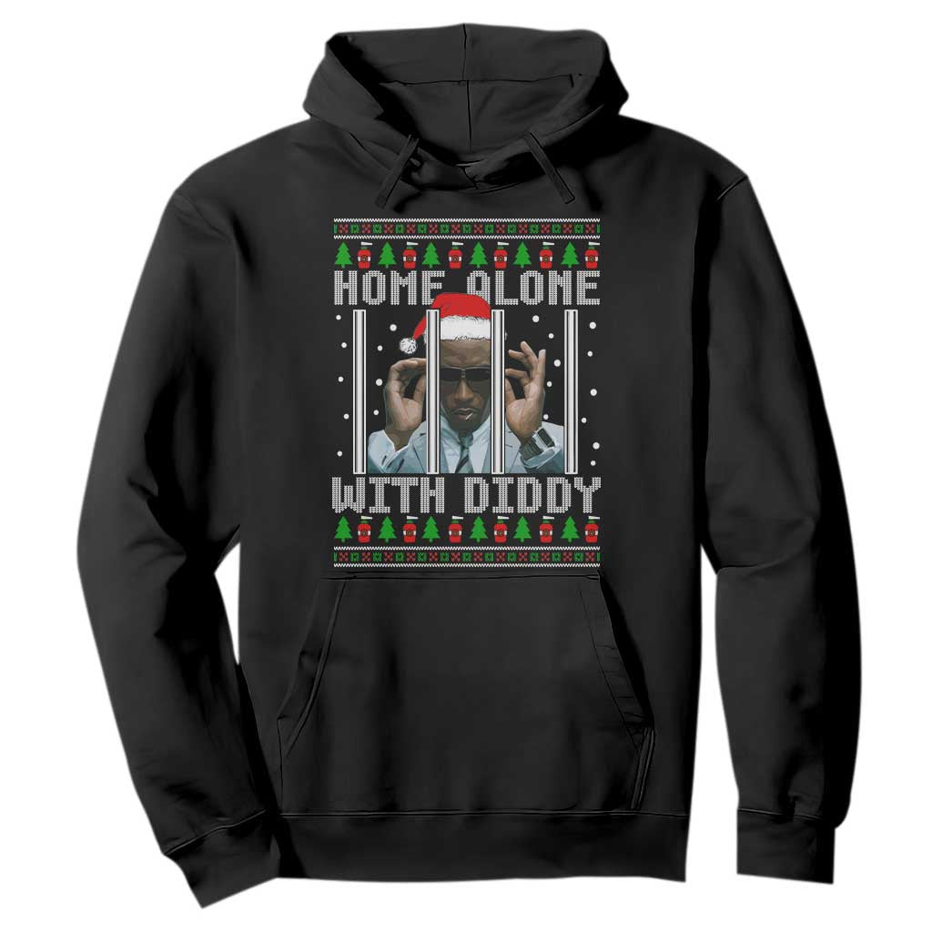 Funny Dirty Santa Diddy Christmas Hoodie Home Alone With Diddy TS11 Black Print Your Wear