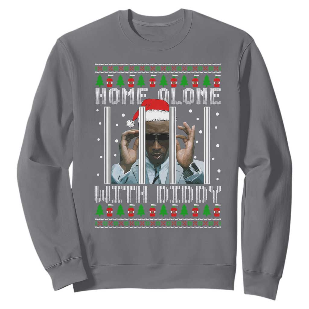 Funny Dirty Santa Diddy Christmas Sweatshirt Home Alone With Diddy TS11 Charcoal Print Your Wear