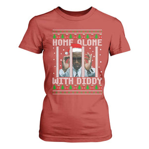 Funny Dirty Santa Diddy Christmas T Shirt For Women Home Alone With Diddy TS11 Red Print Your Wear