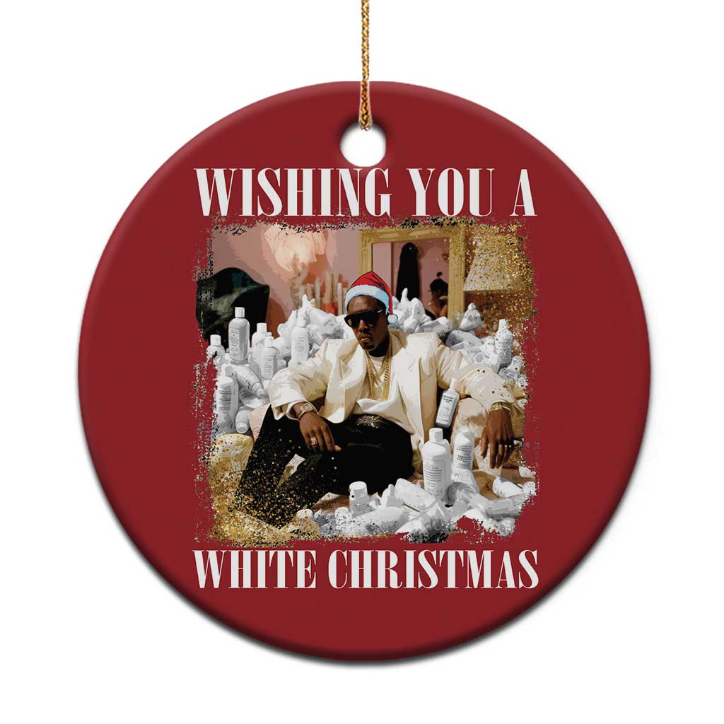 Funny Dirty Santa Diddy Xmas Christmas Ornament Wishing You A White Xmas Santa Hat TS11 Print Your Wear