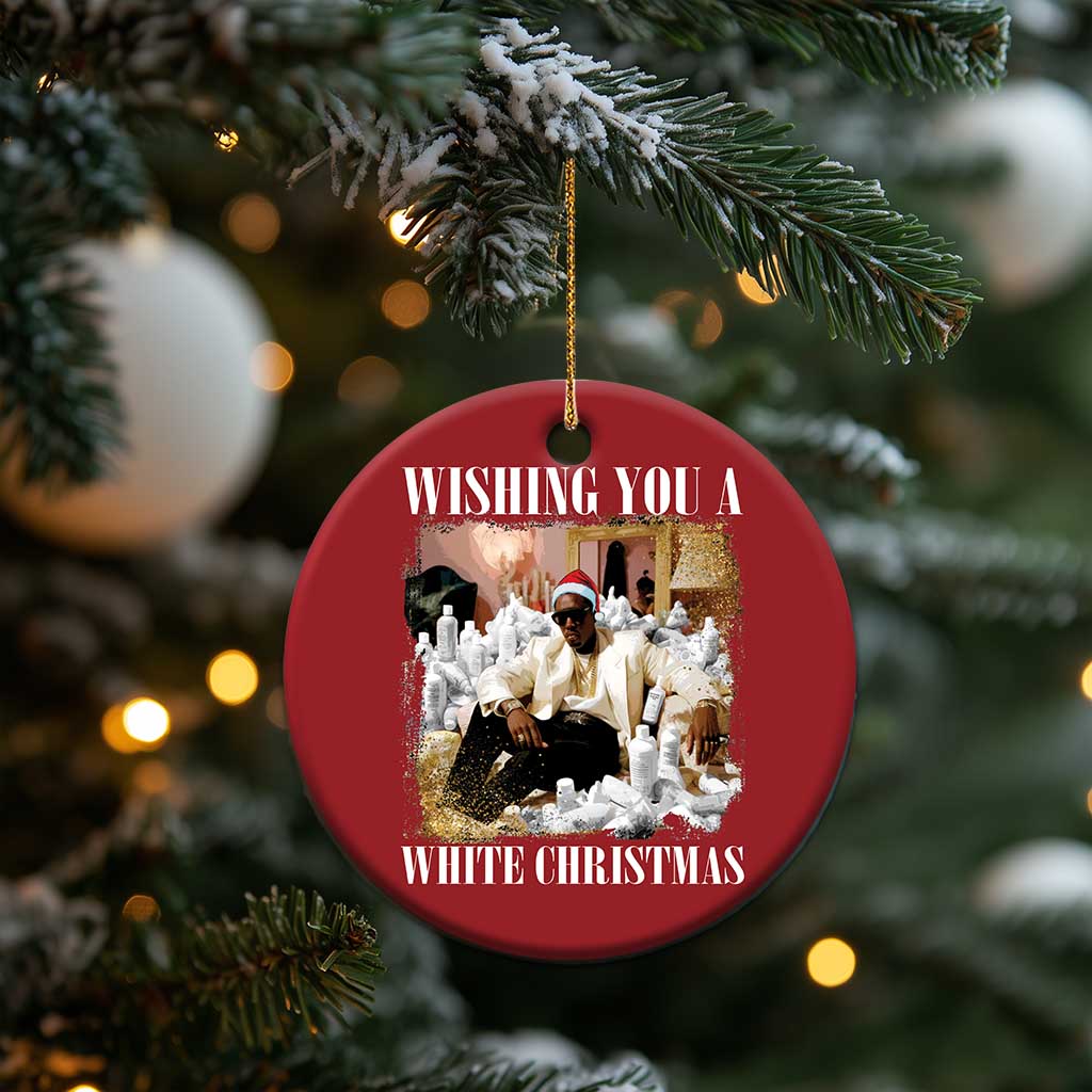 Funny Dirty Santa Diddy Xmas Christmas Ornament Wishing You A White Xmas Santa Hat TS11 Print Your Wear
