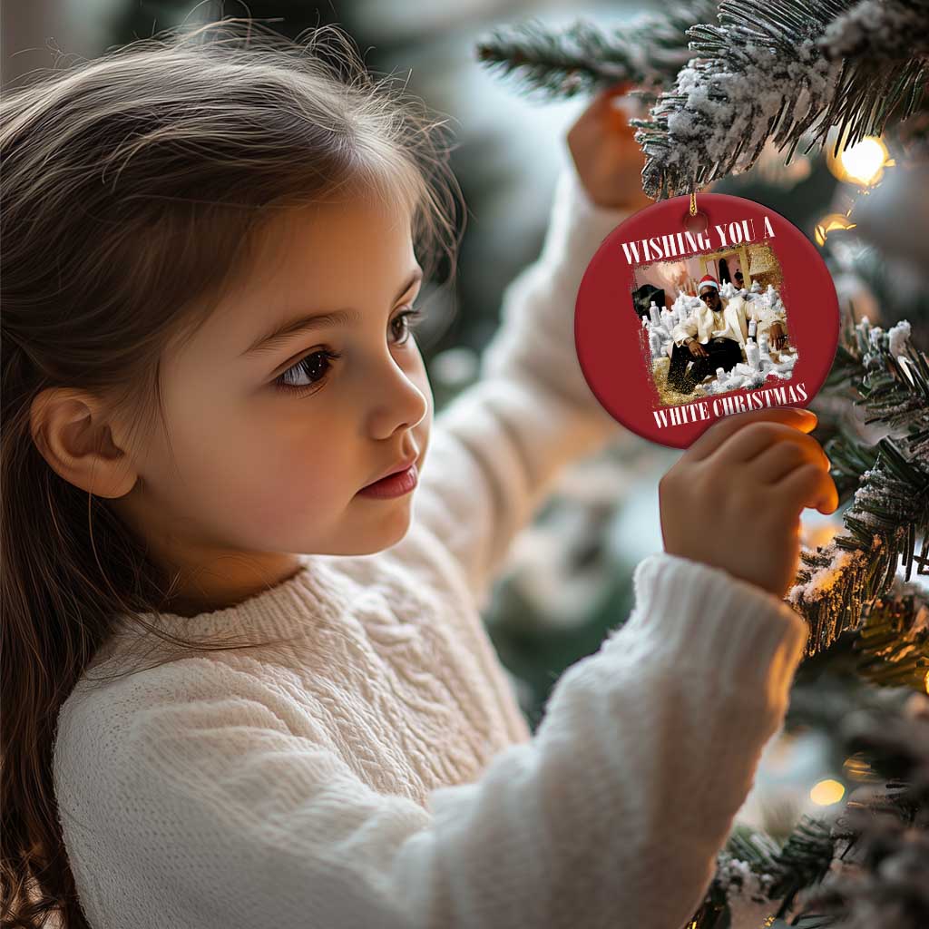 Funny Dirty Santa Diddy Xmas Christmas Ornament Wishing You A White Xmas Santa Hat TS11 Print Your Wear
