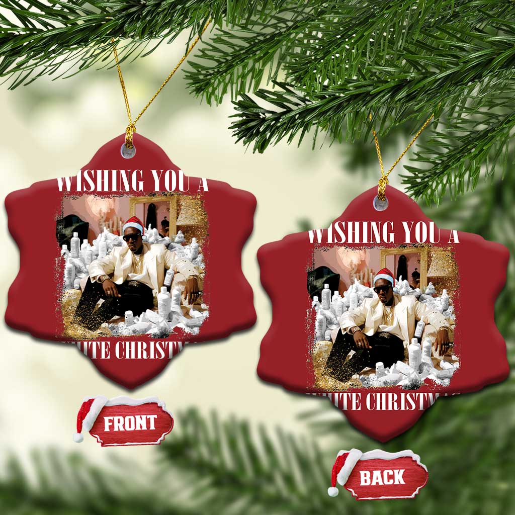 Funny Dirty Santa Diddy Xmas Christmas Ornament Wishing You A White Xmas Santa Hat TS11 Snow Flake Red Print Your Wear