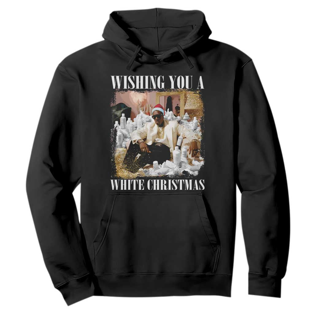 Funny Dirty Santa Diddy Christmas Hoodie Wishing You A White Christmas Santa Hat TS11 Black Print Your Wear