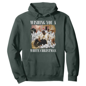 Funny Dirty Santa Diddy Christmas Hoodie Wishing You A White Christmas Santa Hat TS11 Dark Forest Green Print Your Wear