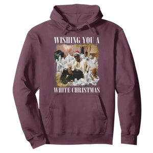 Funny Dirty Santa Diddy Christmas Hoodie Wishing You A White Christmas Santa Hat TS11 Maroon Print Your Wear