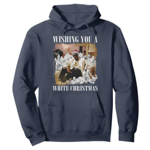 Funny Dirty Santa Diddy Christmas Hoodie Wishing You A White Christmas Santa Hat TS11 Navy Print Your Wear