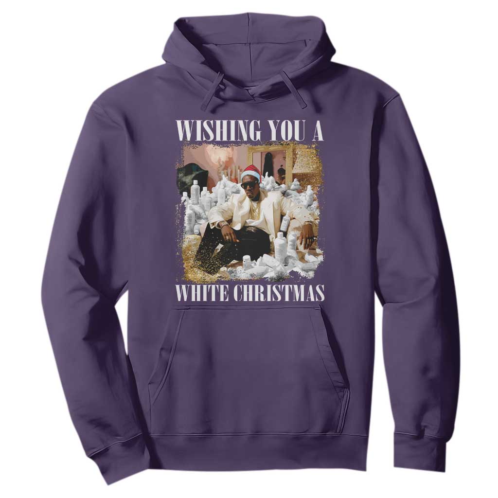 Funny Dirty Santa Diddy Christmas Hoodie Wishing You A White Christmas Santa Hat TS11 Purple Print Your Wear