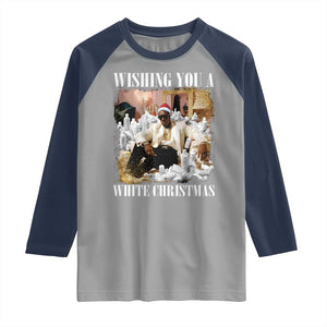 Funny Dirty Santa Diddy Christmas Raglan Shirt Wishing You A White Christmas Santa Hat TS11 Sport Gray Navy Print Your Wear