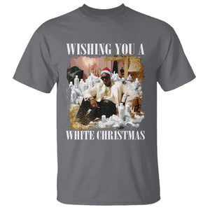 Funny Dirty Santa Diddy Christmas T Shirt Wishing You A White Christmas Santa Hat TS11 Charcoal Print Your Wear