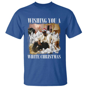 Funny Dirty Santa Diddy Christmas T Shirt Wishing You A White Christmas Santa Hat TS11 Royal Blue Print Your Wear