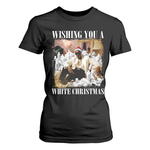 Funny Dirty Santa Diddy Christmas T Shirt For Women Wishing You A White Christmas Santa Hat TS11 Black Print Your Wear