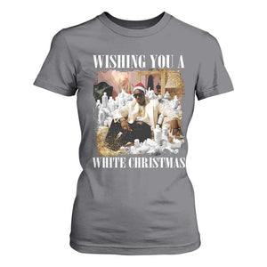 Funny Dirty Santa Diddy Christmas T Shirt For Women Wishing You A White Christmas Santa Hat TS11 Charcoal Print Your Wear