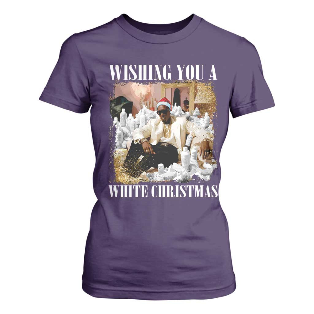 Funny Dirty Santa Diddy Christmas T Shirt For Women Wishing You A White Christmas Santa Hat TS11 Purple Print Your Wear