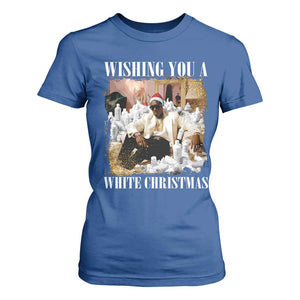 Funny Dirty Santa Diddy Christmas T Shirt For Women Wishing You A White Christmas Santa Hat TS11 Royal Blue Print Your Wear