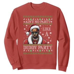 Funny Dirty Santa Diddy Christmas Sweatshirt Ain't No Party Like A Diddy Party TS11 Red Print Your Wear