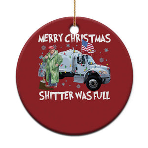 Funny Trump Xmas Christmas Ornament Merry Xmas Shitter Was Full Garbage Truck TS11 Print Your Wear