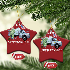 Funny Trump Xmas Christmas Ornament Merry Xmas Shitter Was Full Garbage Truck TS11 Star Red Print Your Wear