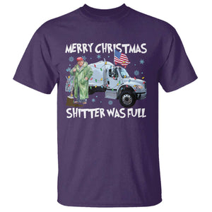 Funny Trump Christmas T Shirt Merry Christmas Shitter Was Full Garbage Truck TS11 Purple Print Your Wear