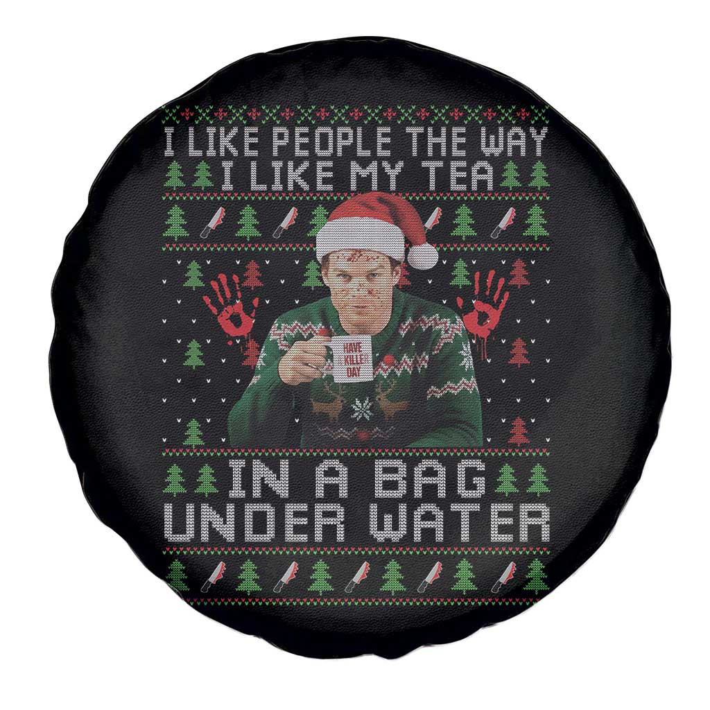Funny Christmas Crime Drama Spare Tire Cover I Like People The Way I Like My Tea In A Bag Under Water TS11 Print Your Wear