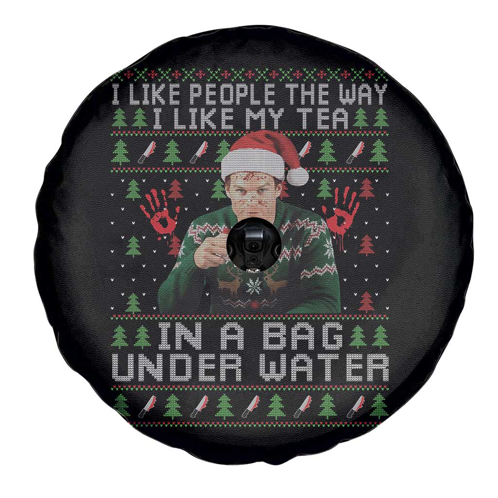 Funny Christmas Crime Drama Spare Tire Cover I Like People The Way I Like My Tea In A Bag Under Water TS11 Print Your Wear