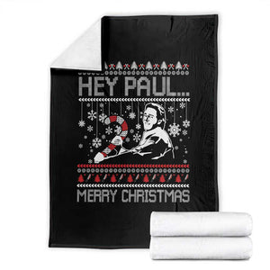 Funny Christmas Psycho Throw Blanket Hey Paul Merry Christmas Serrial Killer Movie TS11 Black Print Your Wear