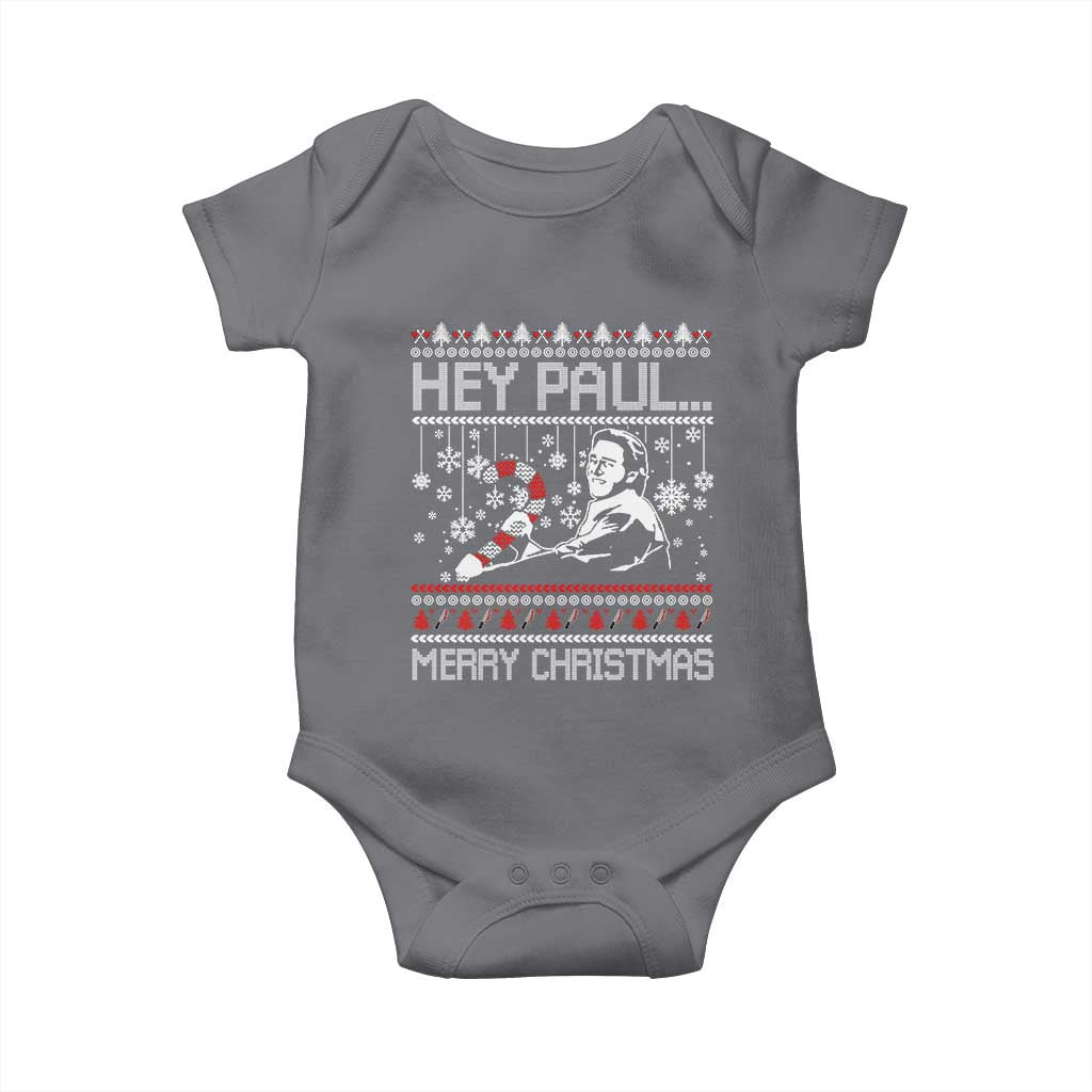 Funny Christmas Psycho Baby Onesie Hey Paul Merry Christmas Serrial Killer Movie TS11 Charcoal Print Your Wear