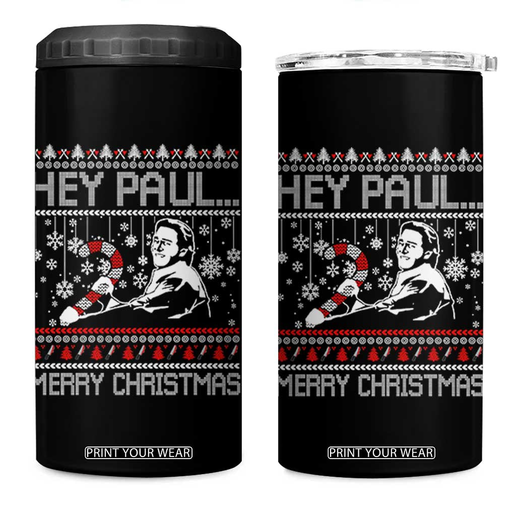 Funny Christmas Psycho 4 in 1 Can Cooler Tumbler Hey Paul Merry Christmas Serrial Killer Movie TS11 One Size: 16 oz Black Print Your Wear