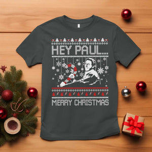 Funny Christmas Psycho T Shirt Hey Paul Merry Christmas Serrial Killer Movie TS11 Dark Heather Print Your Wear