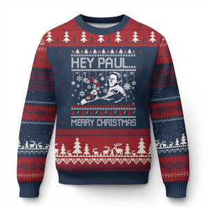 Funny Xmas Psycho Ugly Christmas Sweater Hey Paul Merry Xmas Serrial Killer Movie TS11 Navy Red Print Your Wear