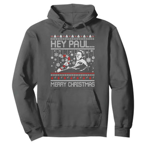 Funny Christmas Psycho Hoodie Hey Paul Merry Christmas Serrial Killer Movie TS11 Dark Heather Print Your Wear