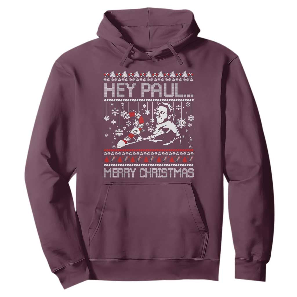 Funny Christmas Psycho Hoodie Hey Paul Merry Christmas Serrial Killer Movie TS11 Maroon Print Your Wear