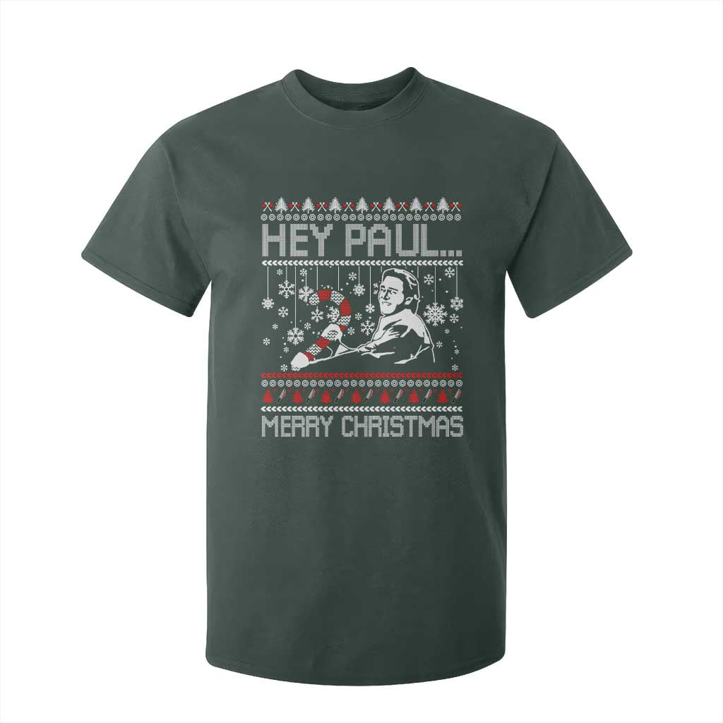 Funny Christmas Psycho T Shirt For Kid Hey Paul Merry Christmas Serrial Killer Movie TS11 Dark Forest Green Print Your Wear