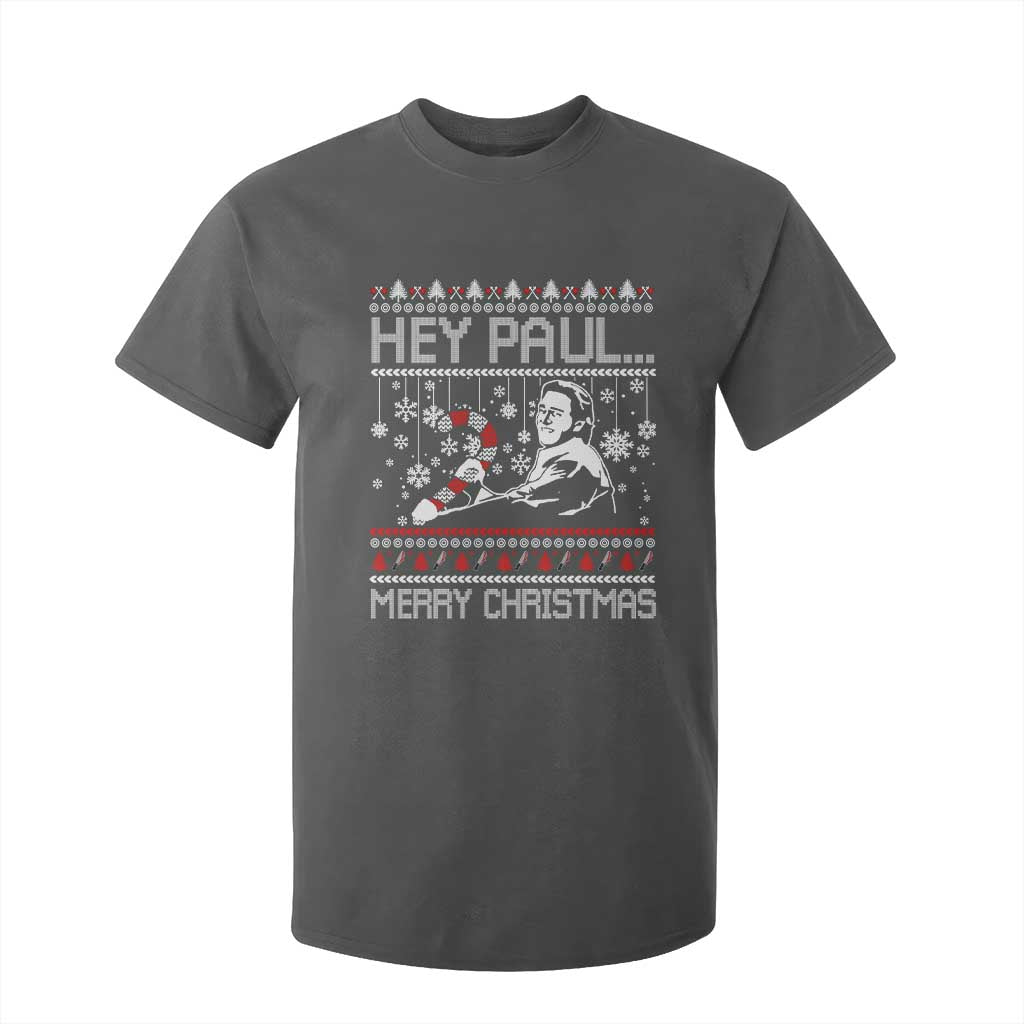 Funny Christmas Psycho T Shirt For Kid Hey Paul Merry Christmas Serrial Killer Movie TS11 Dark Heather Print Your Wear