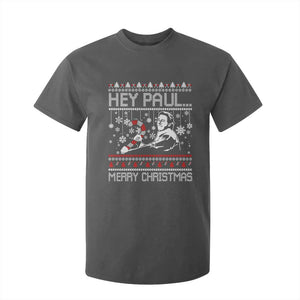 Funny Christmas Psycho T Shirt For Kid Hey Paul Merry Christmas Serrial Killer Movie TS11 Dark Heather Print Your Wear